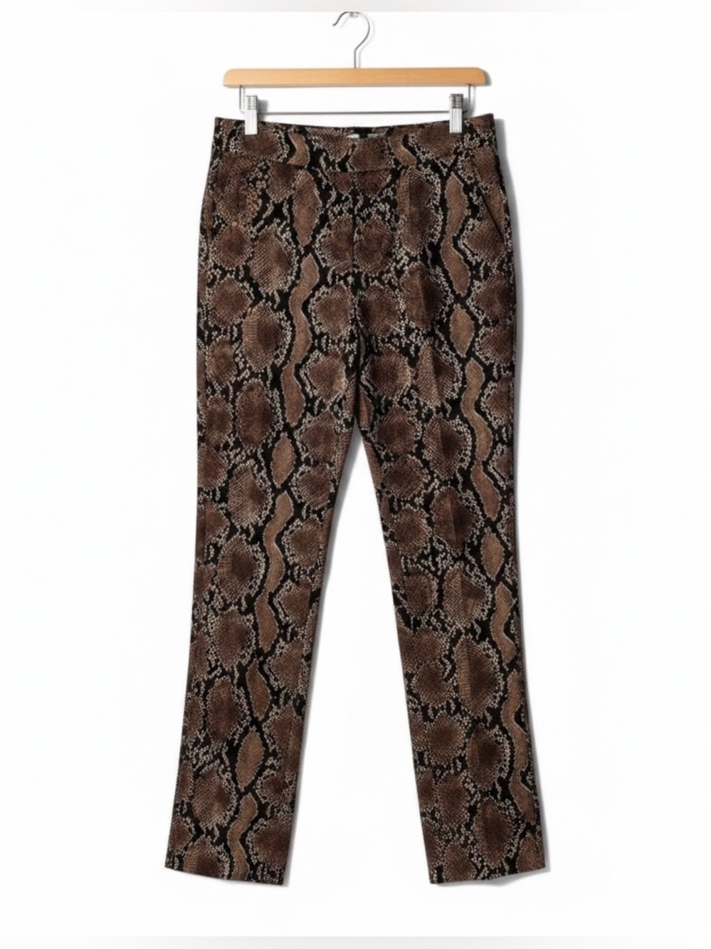 NWT ARITZIA Babaton Conan Pant Crop Snake-Print Black Brown Size 2